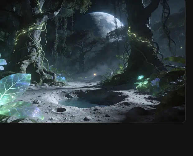 Generated futuristic jungle scene